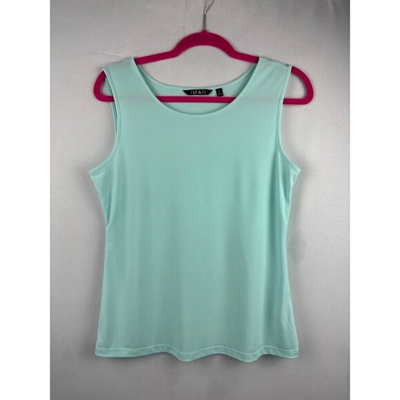 IMAN Womens Sleeveless Mint Tank Top S Polyester/Spandex Stretchy - Picture 2 of 4